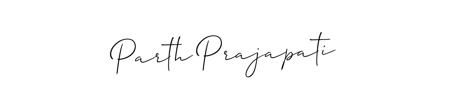 Make a short Parth Prajapati signature style. Manage your documents anywhere anytime using Allison_Script. Create and add eSignatures, submit forms, share and send files easily. Parth Prajapati signature style 2 images and pictures png