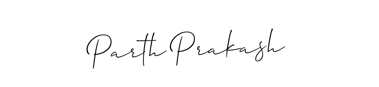 Use a signature maker to create a handwritten signature online. With this signature software, you can design (Allison_Script) your own signature for name Parth Prakash. Parth Prakash signature style 2 images and pictures png