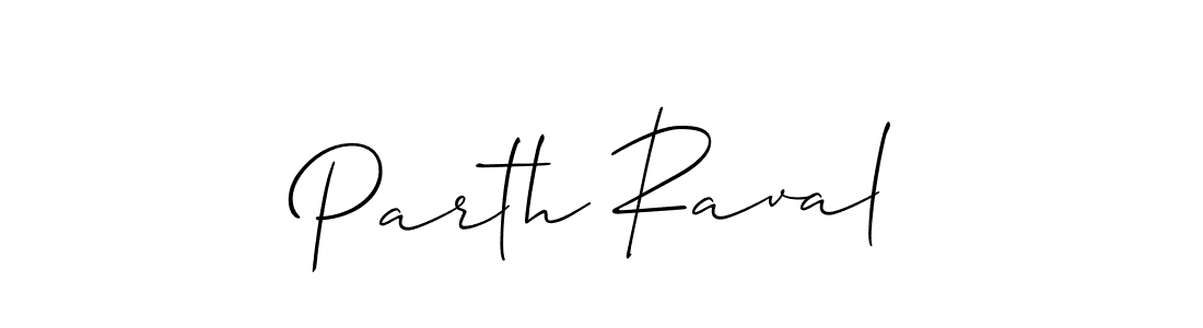 Create a beautiful signature design for name Parth Raval. With this signature (Allison_Script) fonts, you can make a handwritten signature for free. Parth Raval signature style 2 images and pictures png