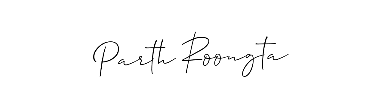 You can use this online signature creator to create a handwritten signature for the name Parth Roongta. This is the best online autograph maker. Parth Roongta signature style 2 images and pictures png