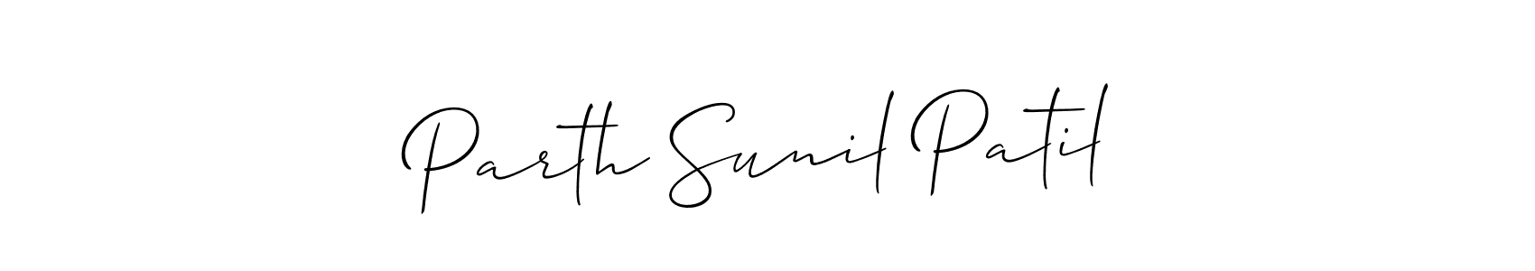 It looks lik you need a new signature style for name Parth Sunil Patil. Design unique handwritten (Allison_Script) signature with our free signature maker in just a few clicks. Parth Sunil Patil signature style 2 images and pictures png