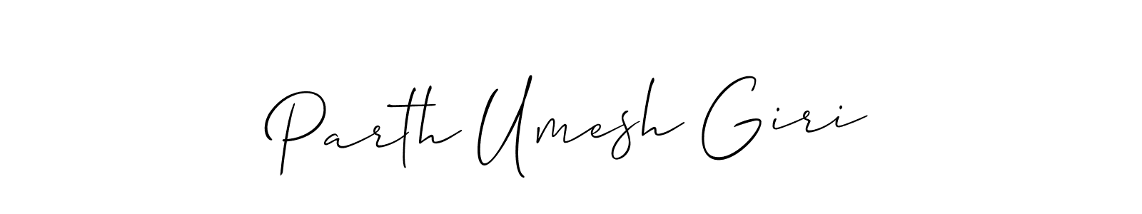 Use a signature maker to create a handwritten signature online. With this signature software, you can design (Allison_Script) your own signature for name Parth Umesh Giri. Parth Umesh Giri signature style 2 images and pictures png