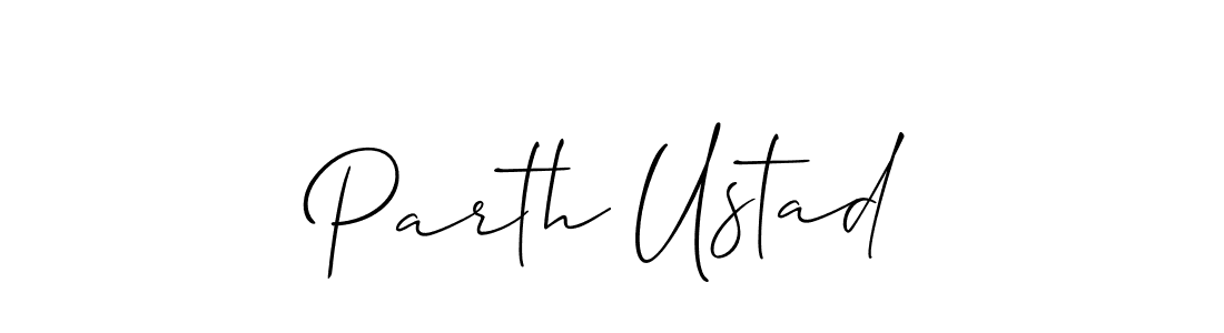 Parth Ustad stylish signature style. Best Handwritten Sign (Allison_Script) for my name. Handwritten Signature Collection Ideas for my name Parth Ustad. Parth Ustad signature style 2 images and pictures png
