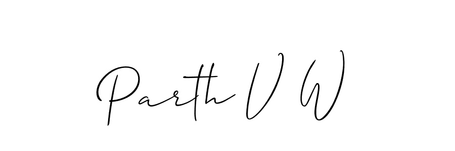 Design your own signature with our free online signature maker. With this signature software, you can create a handwritten (Allison_Script) signature for name Parth V W. Parth V W signature style 2 images and pictures png