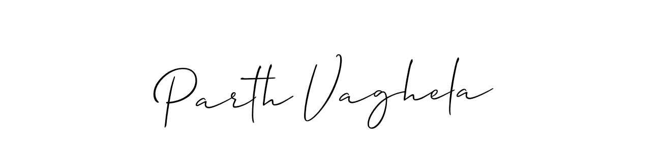 Create a beautiful signature design for name Parth Vaghela. With this signature (Allison_Script) fonts, you can make a handwritten signature for free. Parth Vaghela signature style 2 images and pictures png
