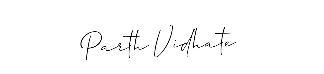Use a signature maker to create a handwritten signature online. With this signature software, you can design (Allison_Script) your own signature for name Parth Vidhate. Parth Vidhate signature style 2 images and pictures png