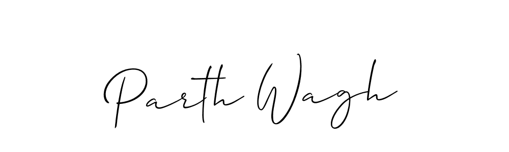 The best way (Allison_Script) to make a short signature is to pick only two or three words in your name. The name Parth Wagh include a total of six letters. For converting this name. Parth Wagh signature style 2 images and pictures png