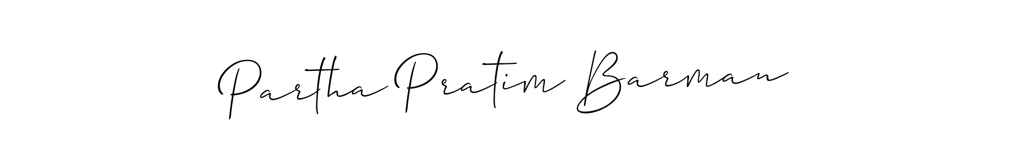 You should practise on your own different ways (Allison_Script) to write your name (Partha Pratim Barman) in signature. don't let someone else do it for you. Partha Pratim Barman signature style 2 images and pictures png