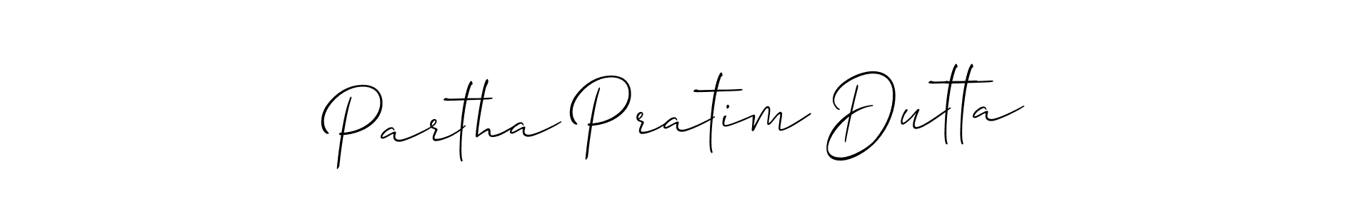Use a signature maker to create a handwritten signature online. With this signature software, you can design (Allison_Script) your own signature for name Partha Pratim Dutta. Partha Pratim Dutta signature style 2 images and pictures png