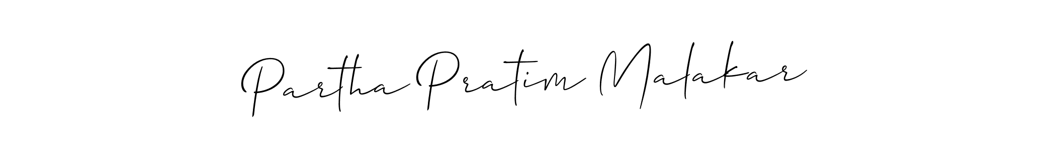 It looks lik you need a new signature style for name Partha Pratim Malakar. Design unique handwritten (Allison_Script) signature with our free signature maker in just a few clicks. Partha Pratim Malakar signature style 2 images and pictures png