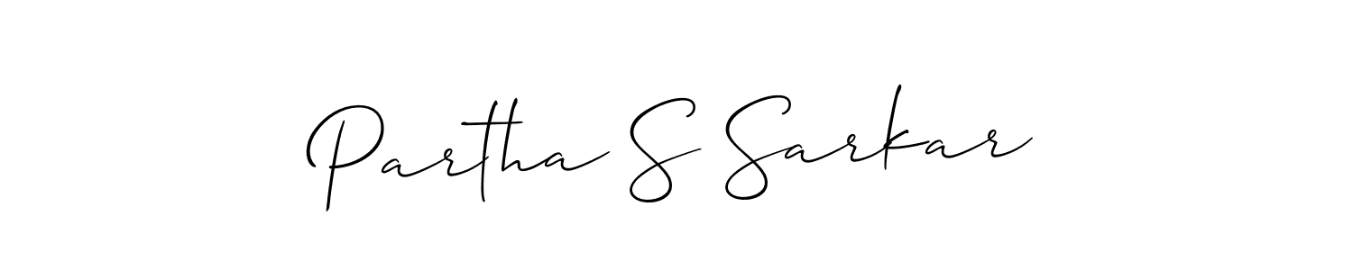 Allison_Script is a professional signature style that is perfect for those who want to add a touch of class to their signature. It is also a great choice for those who want to make their signature more unique. Get Partha S Sarkar name to fancy signature for free. Partha S Sarkar signature style 2 images and pictures png