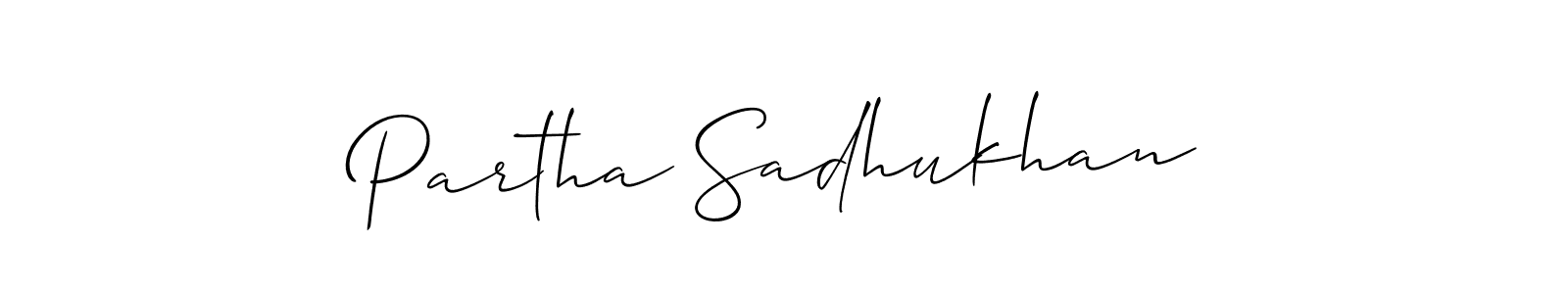 Also we have Partha Sadhukhan name is the best signature style. Create professional handwritten signature collection using Allison_Script autograph style. Partha Sadhukhan signature style 2 images and pictures png