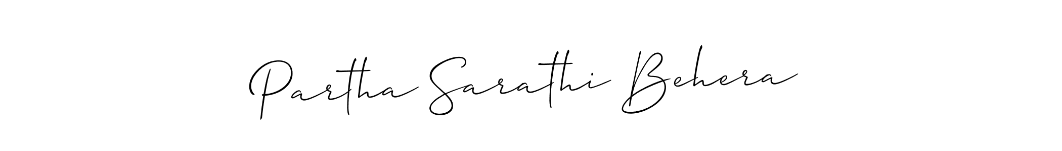 How to make Partha Sarathi Behera name signature. Use Allison_Script style for creating short signs online. This is the latest handwritten sign. Partha Sarathi Behera signature style 2 images and pictures png