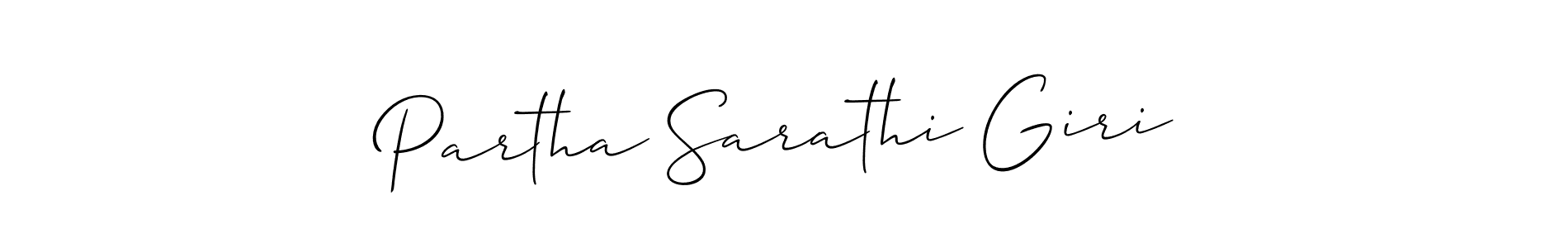 Use a signature maker to create a handwritten signature online. With this signature software, you can design (Allison_Script) your own signature for name Partha Sarathi Giri. Partha Sarathi Giri signature style 2 images and pictures png