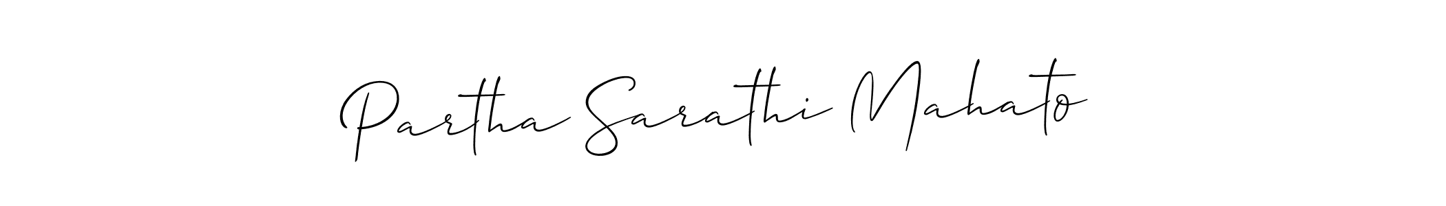 Make a beautiful signature design for name Partha Sarathi Mahato. With this signature (Allison_Script) style, you can create a handwritten signature for free. Partha Sarathi Mahato signature style 2 images and pictures png