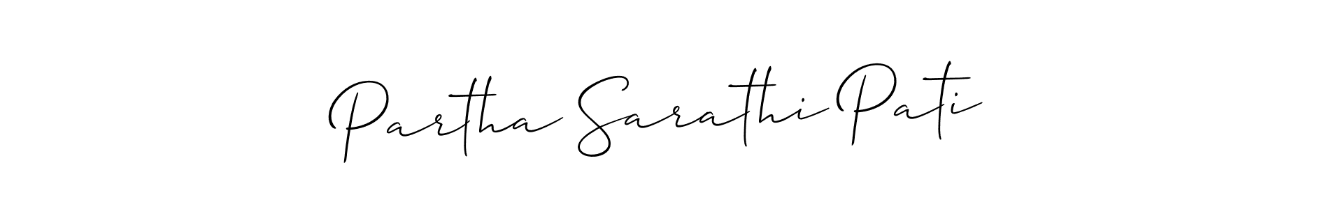 Use a signature maker to create a handwritten signature online. With this signature software, you can design (Allison_Script) your own signature for name Partha Sarathi Pati. Partha Sarathi Pati signature style 2 images and pictures png