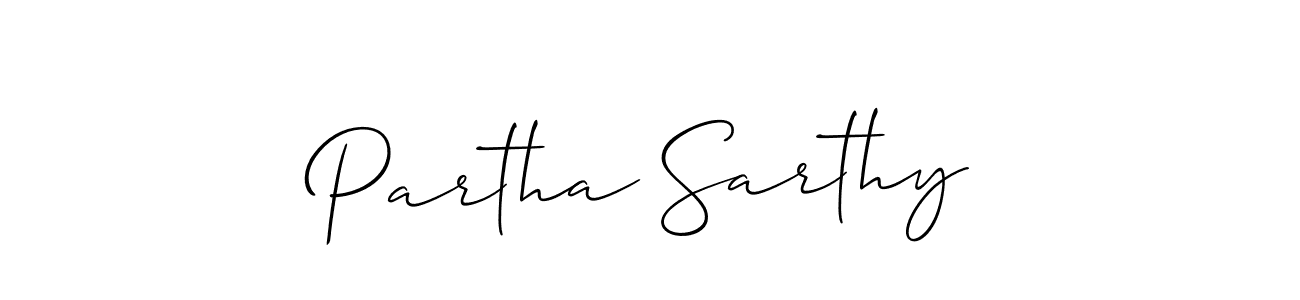 Create a beautiful signature design for name Partha Sarthy. With this signature (Allison_Script) fonts, you can make a handwritten signature for free. Partha Sarthy signature style 2 images and pictures png