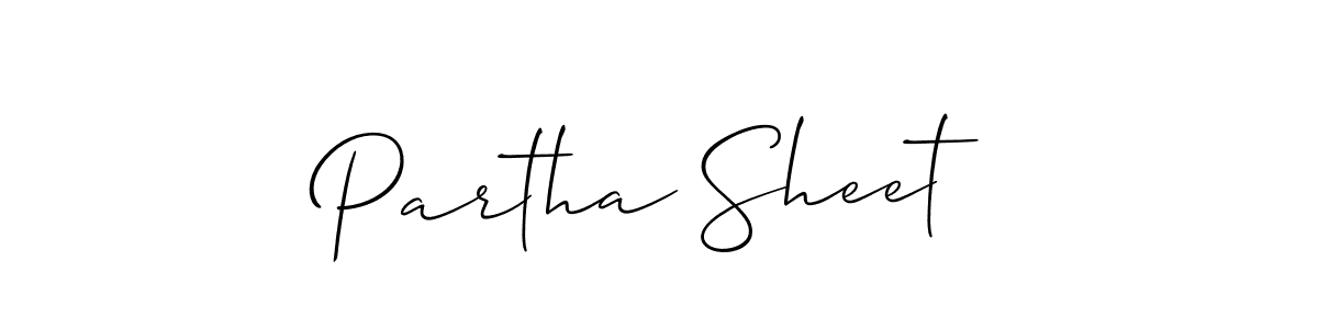 The best way (Allison_Script) to make a short signature is to pick only two or three words in your name. The name Partha Sheet include a total of six letters. For converting this name. Partha Sheet signature style 2 images and pictures png
