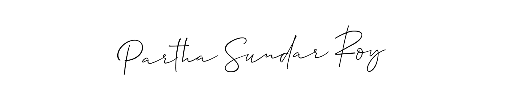 The best way (Allison_Script) to make a short signature is to pick only two or three words in your name. The name Partha Sundar Roy include a total of six letters. For converting this name. Partha Sundar Roy signature style 2 images and pictures png