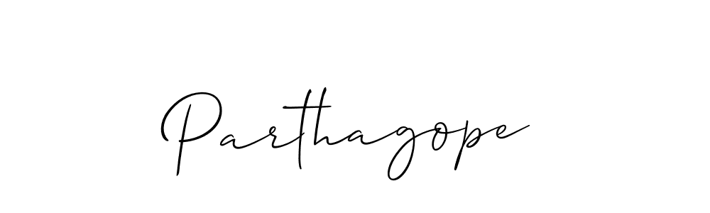 Make a beautiful signature design for name Parthagope. With this signature (Allison_Script) style, you can create a handwritten signature for free. Parthagope signature style 2 images and pictures png