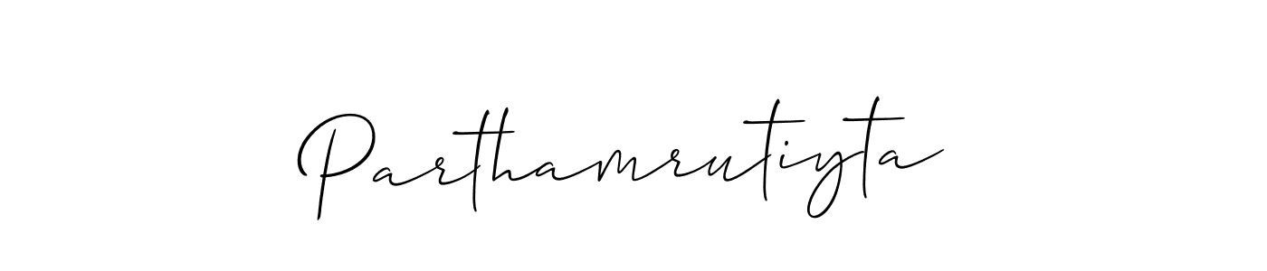 Design your own signature with our free online signature maker. With this signature software, you can create a handwritten (Allison_Script) signature for name Parthamrutiyta. Parthamrutiyta signature style 2 images and pictures png