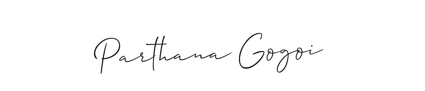 Also You can easily find your signature by using the search form. We will create Parthana Gogoi name handwritten signature images for you free of cost using Allison_Script sign style. Parthana Gogoi signature style 2 images and pictures png