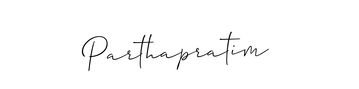 Design your own signature with our free online signature maker. With this signature software, you can create a handwritten (Allison_Script) signature for name Parthapratim. Parthapratim signature style 2 images and pictures png