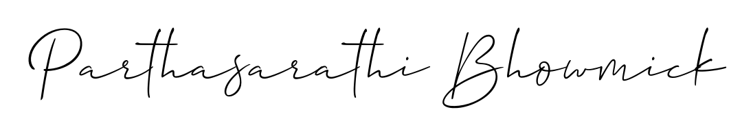 Quickly download Parthasarathi Bhowmick name signature in high-resolution PNG using Allison_Script style. Ready to insert into PDFs and online applications. Parthasarathi Bhowmick signature style 2 images and pictures png