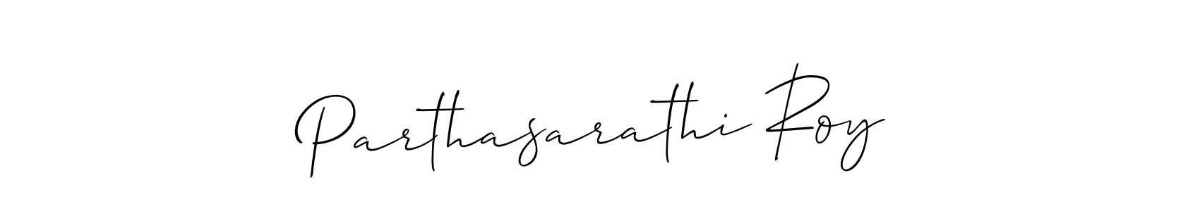 Use a signature maker to create a handwritten signature online. With this signature software, you can design (Allison_Script) your own signature for name Parthasarathi Roy. Parthasarathi Roy signature style 2 images and pictures png