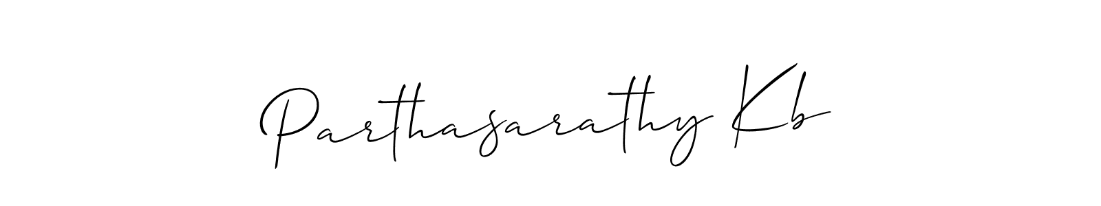 It looks lik you need a new signature style for name Parthasarathy Kb. Design unique handwritten (Allison_Script) signature with our free signature maker in just a few clicks. Parthasarathy Kb signature style 2 images and pictures png