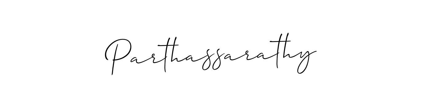 How to make Parthassarathy name signature. Use Allison_Script style for creating short signs online. This is the latest handwritten sign. Parthassarathy signature style 2 images and pictures png