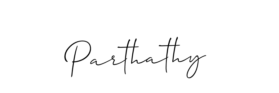 It looks lik you need a new signature style for name Parthathy. Design unique handwritten (Allison_Script) signature with our free signature maker in just a few clicks. Parthathy signature style 2 images and pictures png