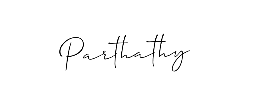 Create a beautiful signature design for name Parthathy. With this signature (Allison_Script) fonts, you can make a handwritten signature for free. Parthathy signature style 2 images and pictures png