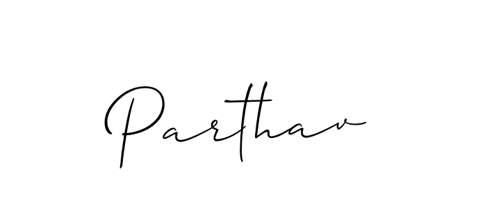 Also we have Parthav name is the best signature style. Create professional handwritten signature collection using Allison_Script autograph style. Parthav signature style 2 images and pictures png