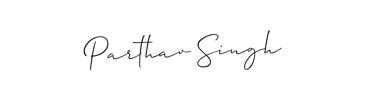 How to make Parthav Singh name signature. Use Allison_Script style for creating short signs online. This is the latest handwritten sign. Parthav Singh signature style 2 images and pictures png