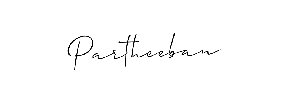if you are searching for the best signature style for your name Partheeban. so please give up your signature search. here we have designed multiple signature styles  using Allison_Script. Partheeban signature style 2 images and pictures png