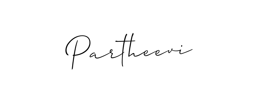 Use a signature maker to create a handwritten signature online. With this signature software, you can design (Allison_Script) your own signature for name Partheevi. Partheevi signature style 2 images and pictures png