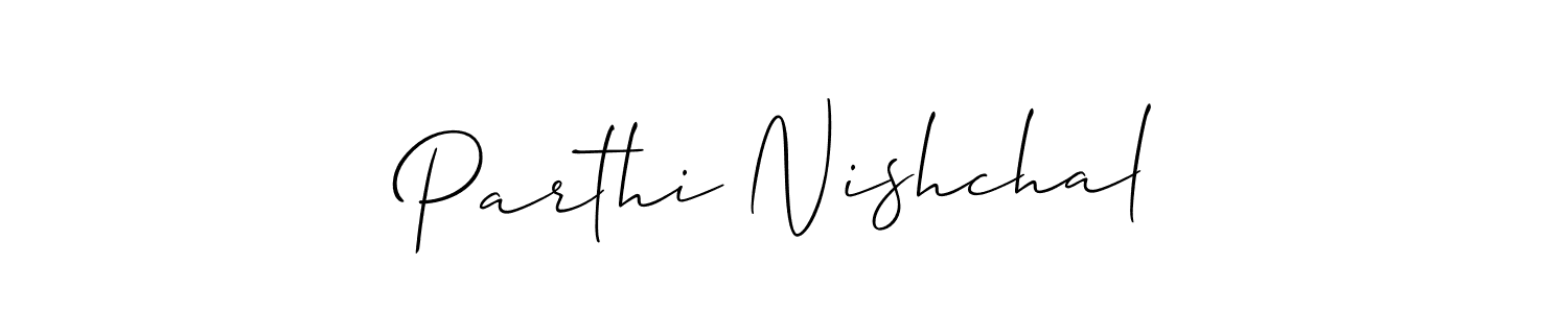 Design your own signature with our free online signature maker. With this signature software, you can create a handwritten (Allison_Script) signature for name Parthi Nishchal. Parthi Nishchal signature style 2 images and pictures png