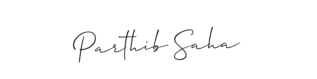 Parthib Saha stylish signature style. Best Handwritten Sign (Allison_Script) for my name. Handwritten Signature Collection Ideas for my name Parthib Saha. Parthib Saha signature style 2 images and pictures png