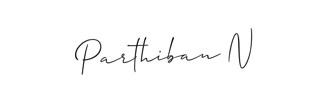 How to make Parthiban N name signature. Use Allison_Script style for creating short signs online. This is the latest handwritten sign. Parthiban N signature style 2 images and pictures png