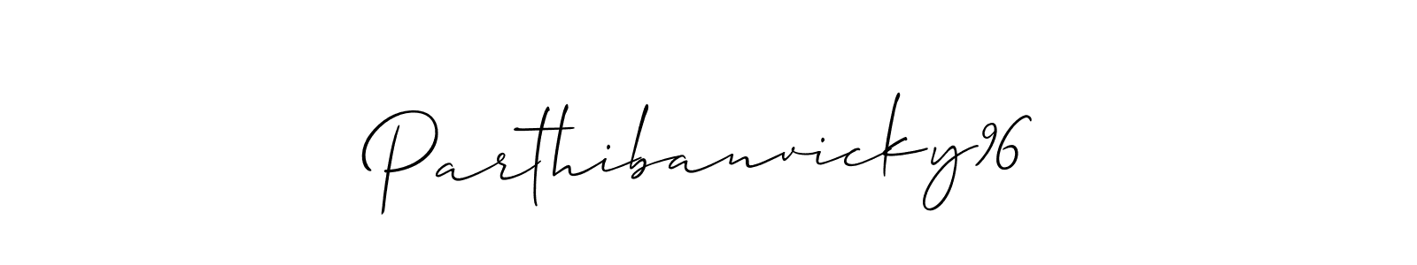 Allison_Script is a professional signature style that is perfect for those who want to add a touch of class to their signature. It is also a great choice for those who want to make their signature more unique. Get Parthibanvicky96 name to fancy signature for free. Parthibanvicky96 signature style 2 images and pictures png