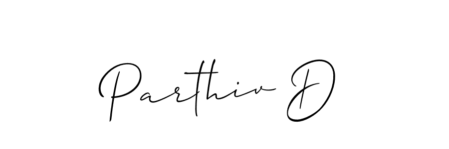 Make a beautiful signature design for name Parthiv D. With this signature (Allison_Script) style, you can create a handwritten signature for free. Parthiv D signature style 2 images and pictures png