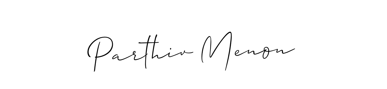 Also You can easily find your signature by using the search form. We will create Parthiv Menon name handwritten signature images for you free of cost using Allison_Script sign style. Parthiv Menon signature style 2 images and pictures png