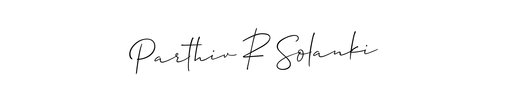 Use a signature maker to create a handwritten signature online. With this signature software, you can design (Allison_Script) your own signature for name Parthiv R Solanki. Parthiv R Solanki signature style 2 images and pictures png