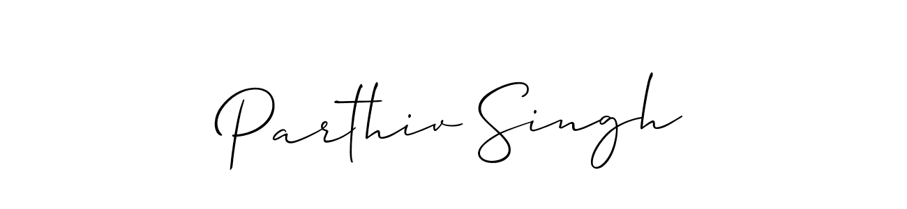 How to make Parthiv Singh name signature. Use Allison_Script style for creating short signs online. This is the latest handwritten sign. Parthiv Singh signature style 2 images and pictures png