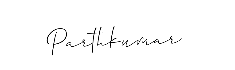 Use a signature maker to create a handwritten signature online. With this signature software, you can design (Allison_Script) your own signature for name Parthkumar. Parthkumar signature style 2 images and pictures png