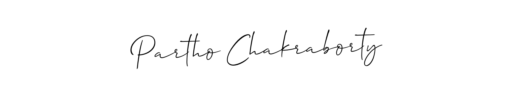 The best way (Allison_Script) to make a short signature is to pick only two or three words in your name. The name Partho Chakraborty include a total of six letters. For converting this name. Partho Chakraborty signature style 2 images and pictures png