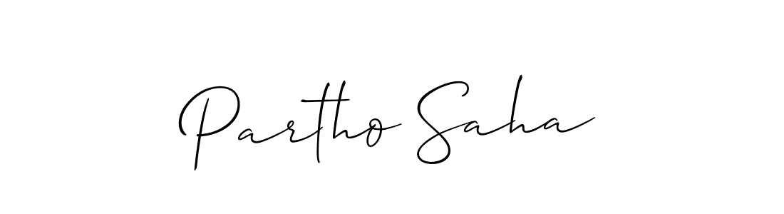 Also You can easily find your signature by using the search form. We will create Partho Saha name handwritten signature images for you free of cost using Allison_Script sign style. Partho Saha signature style 2 images and pictures png