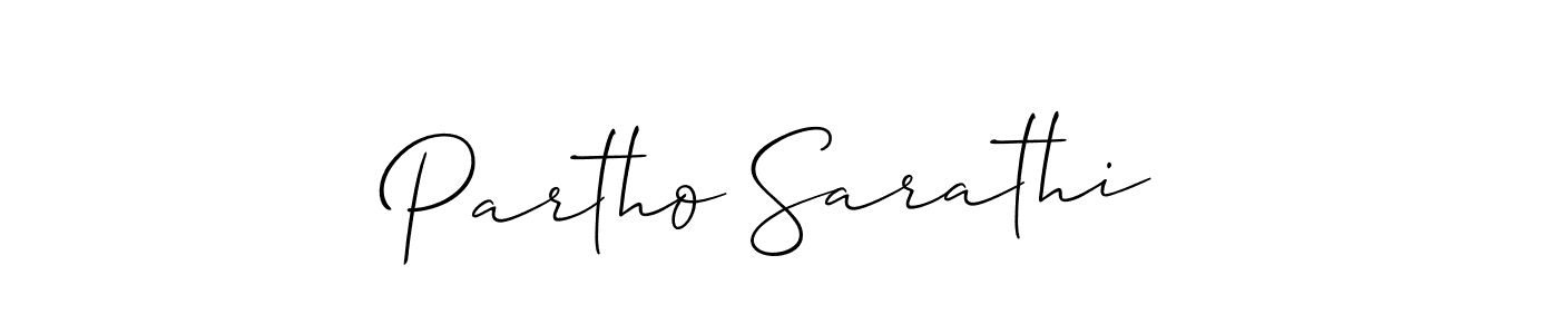 The best way (Allison_Script) to make a short signature is to pick only two or three words in your name. The name Partho Sarathi include a total of six letters. For converting this name. Partho Sarathi signature style 2 images and pictures png