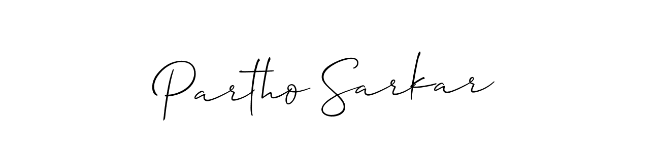 The best way (Allison_Script) to make a short signature is to pick only two or three words in your name. The name Partho Sarkar include a total of six letters. For converting this name. Partho Sarkar signature style 2 images and pictures png